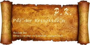 Póder Krisztián névjegykártya